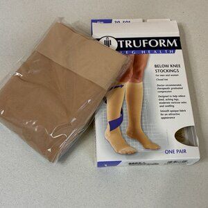 Truform‎ Leg Health Unisex Compression Socks FIRM 20-30mmHg Size Large Beige